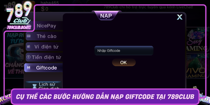Cu The Cac Buoc Huong Dan Nap Giftcode Tai 789Club0